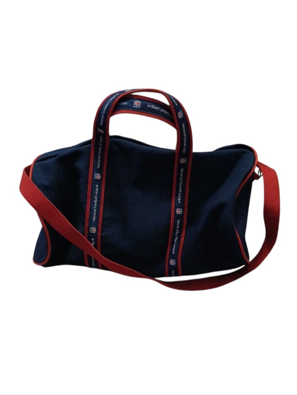 Vintage‎ NFL Round Canvas Zip-Up Duffle Weekender Bag With Strap